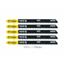 Полотно для електролобзика (дерево) YATO : 10TPI, L= 100 мм. Уп. 5 Шт. YT-3404