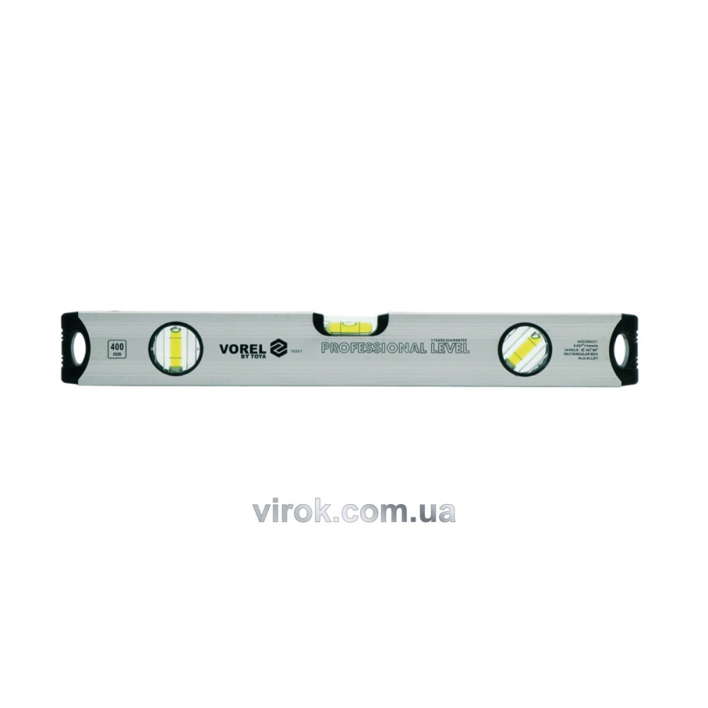 Рівень алюмінієвий VOREL : L= 100 cм. 3 капсули [25/50]