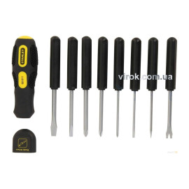 Викрутка STANLEY "Multifunctional" : 8 насадок, (Комплектація 9 шт.)