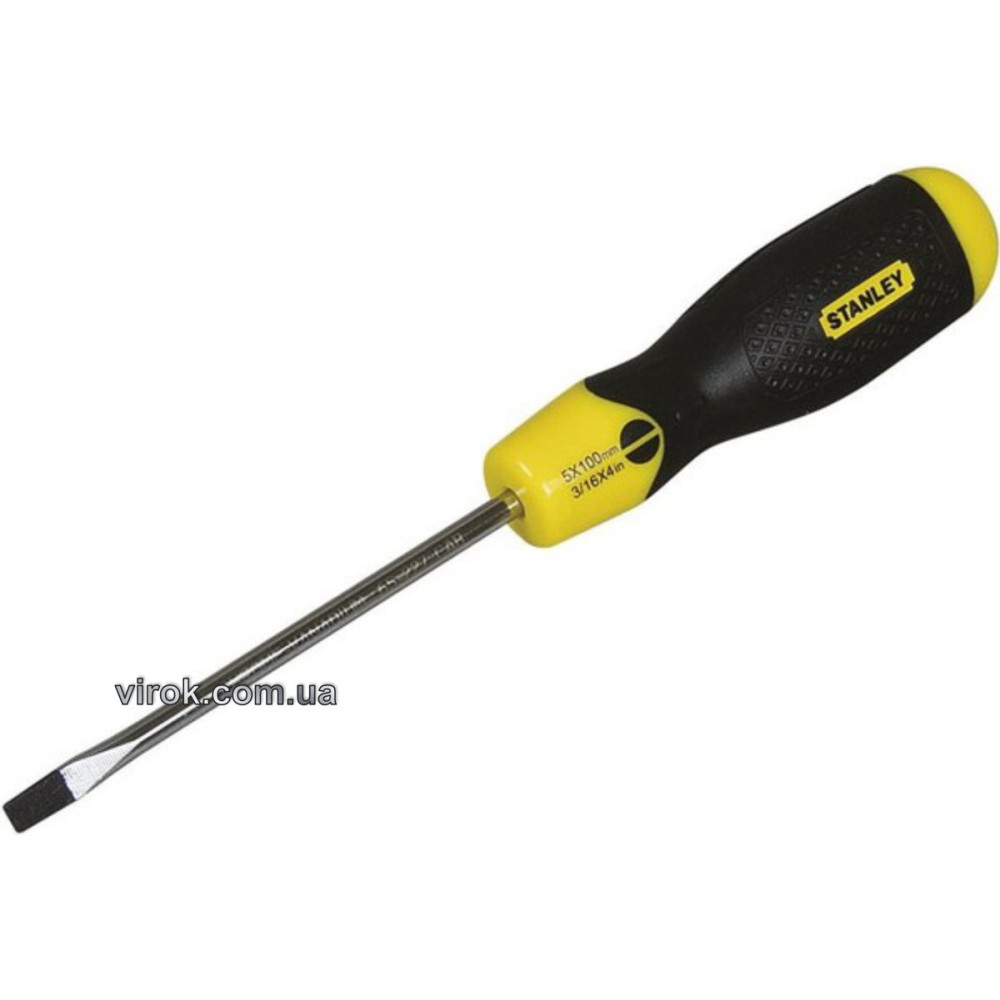 Викрутка плоска STANLEY "Cushion Grip" : шліц SL5 x 100 мм DW