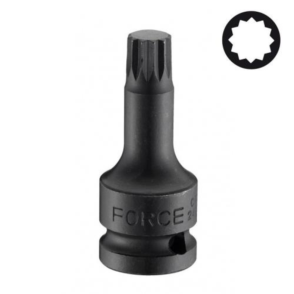 1/2" Головка-бита Spline цельная, ударная М16, L=78 мм (FORCE 24807816)