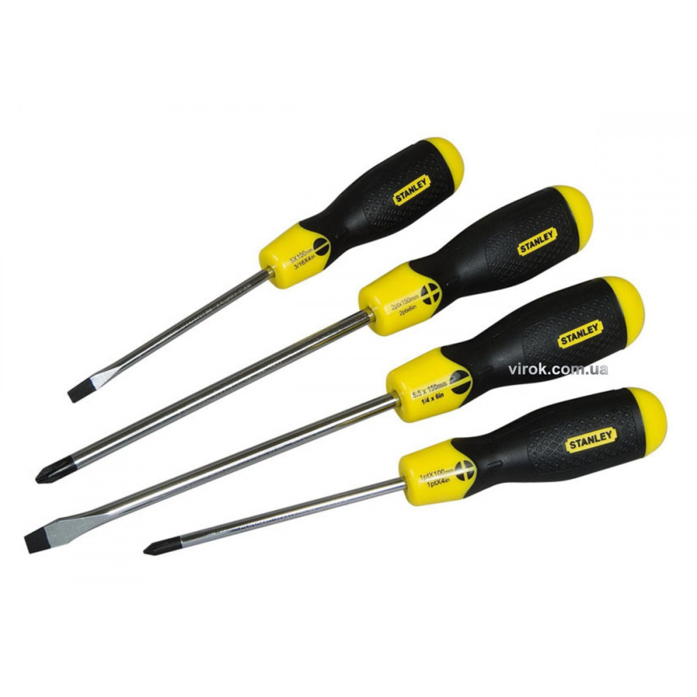 Набір викруток STANLEY "Cushion Grip", 4 шт.