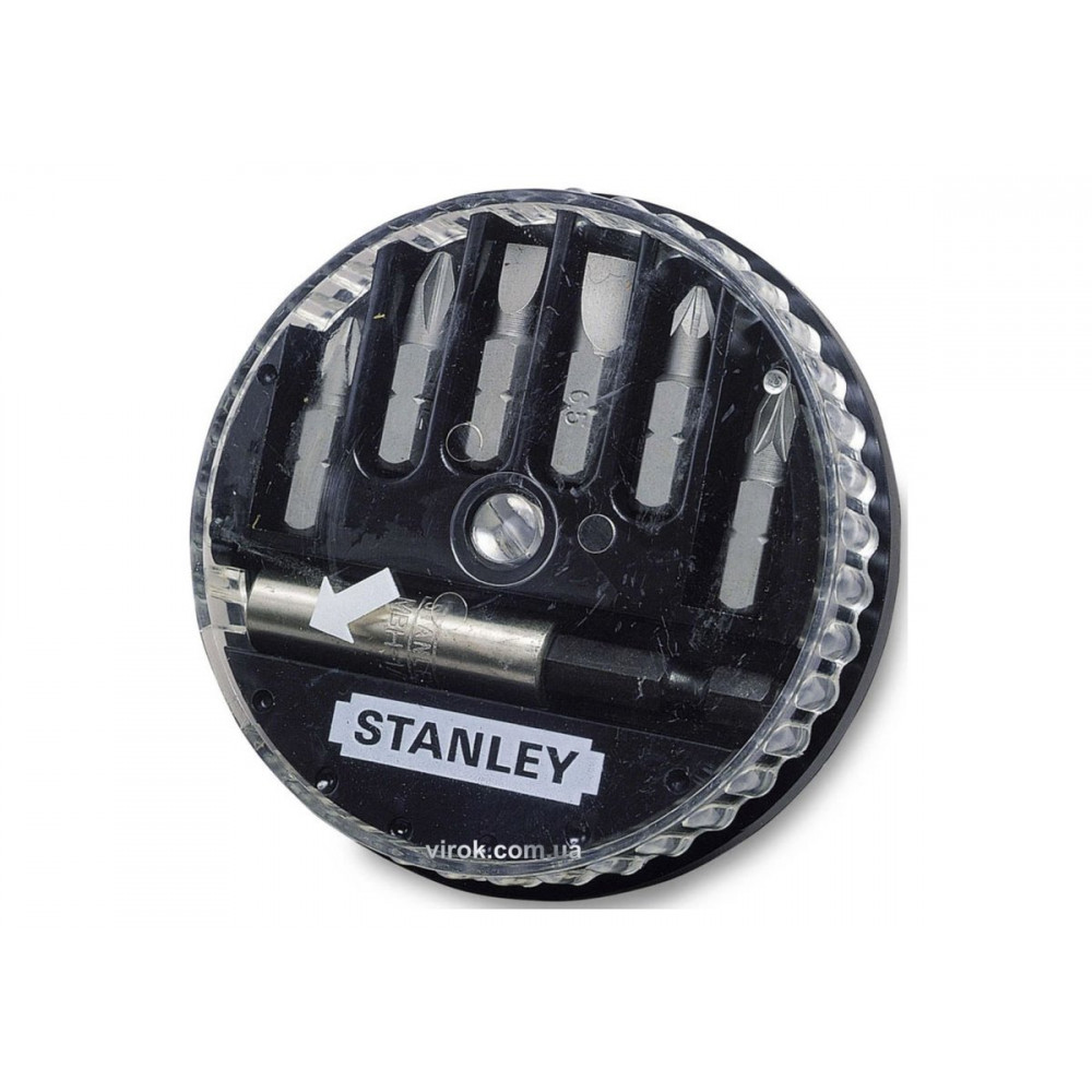 Набір насадок викруткових STANLEY : (SL5-6,5 PH0-1-2 PZ1-2), магнітний тримач 1/4". 7 Шт.