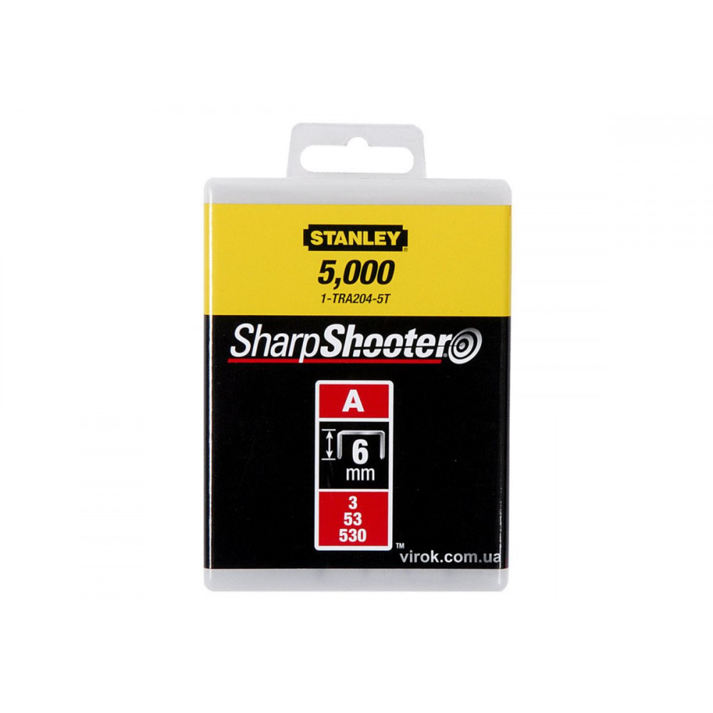 Скоба для степлера STANLEY "Light Duty" тип "А", h= 6 мм, 5000 шт. DW