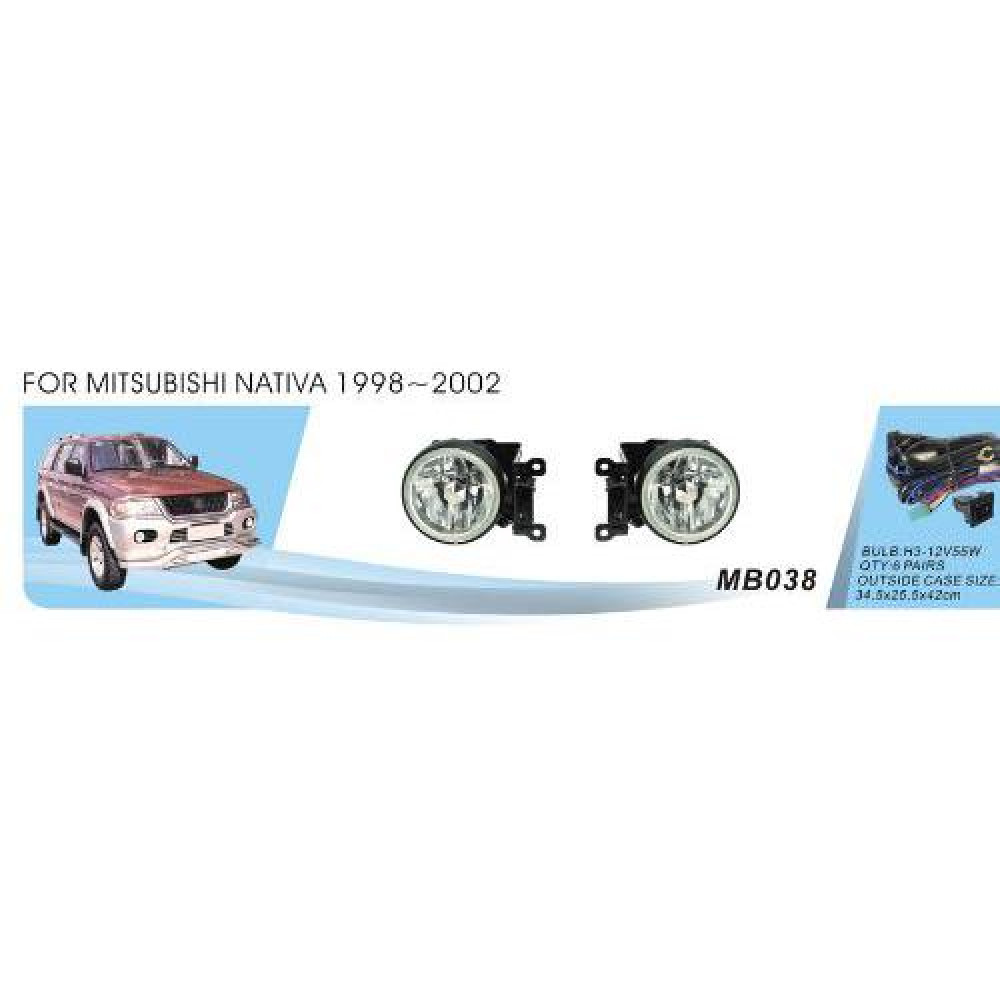 Фары доп.модель Mitsubishi Pajero Sport 1998-2008/MB-038/H3-12V55W/эл.проводка