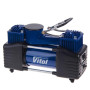 Компрессор "ViTOL" К-72 150psi/25Amp/90л/2 цилиндра/шланг 5,0м с дефлятором/клеммы (К-72)