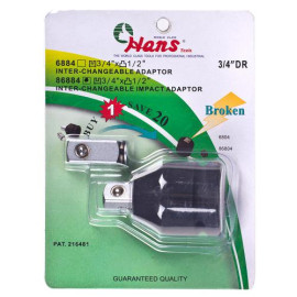 HANS. Переходник ударный  3/4"Mх 1/2"F со сменным квадратом   (86884)