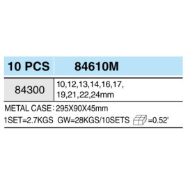HANS. Набор ударных торцевых головок глубоких 1/2" DR 10 пр.   (84610M)