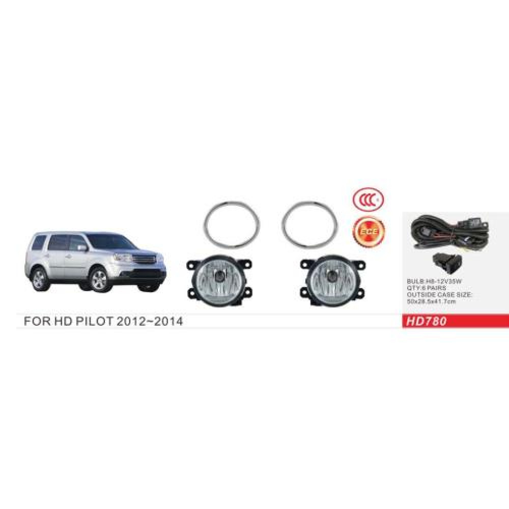 Фары доп.модель Honda Pilot/2011-15/HD-780/H8-12V35W/эл.проводка
