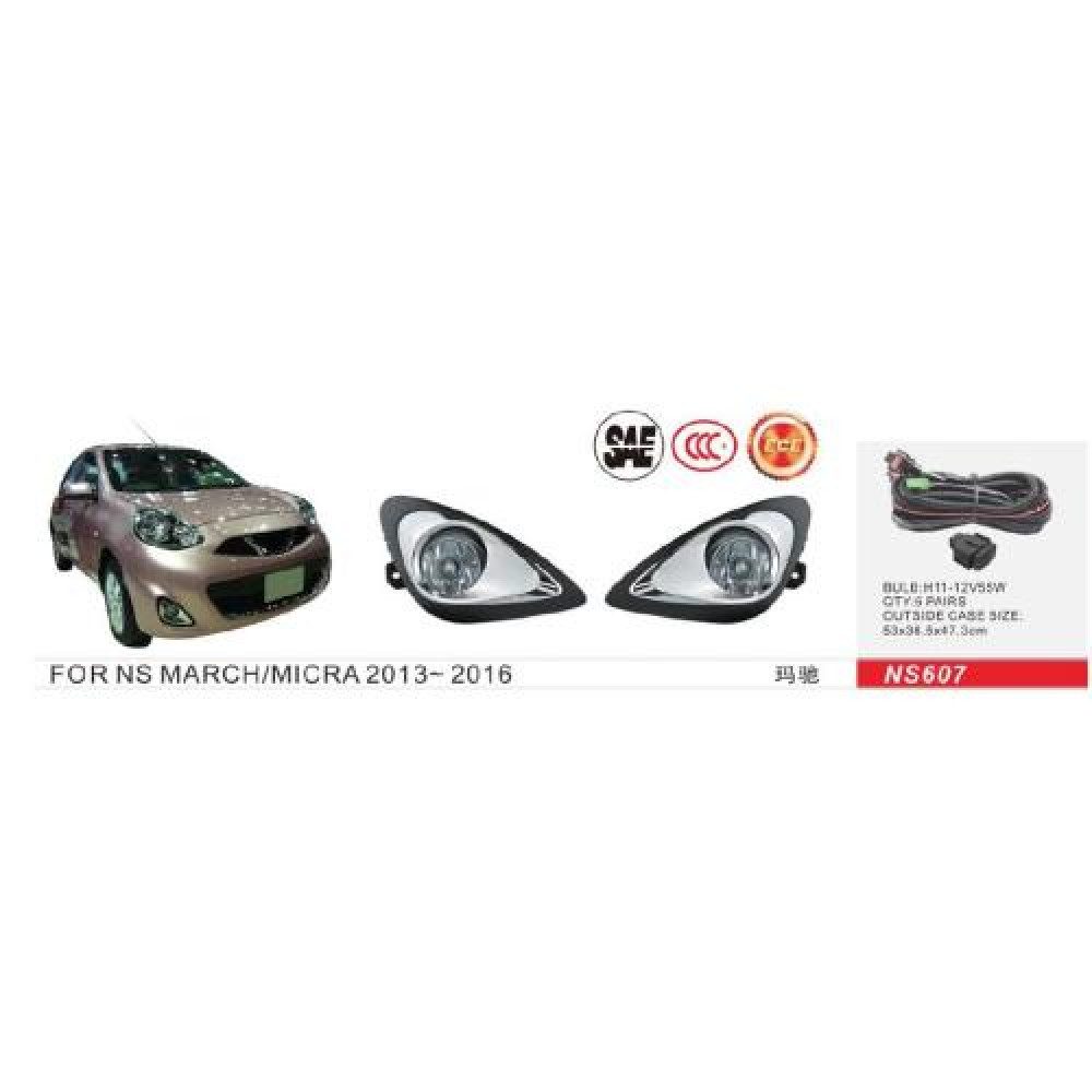 Фары доп.модель Nissan Micra 2013-16/NS-607/H11-12V55W/эл.проводка