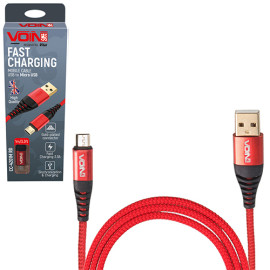 Кабель  VOIN CC-4201M RD USB - Micro USB 3А, 1m, red (быстрая зарядка/передача данных)