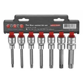 1/2" Набор головок-бит Torx удлиненных L=100 мм 7 пр. (T30-T70) (FORCE 40717L)
