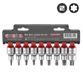 1/2" Набор головок-бит Е-профиль (Torx) 9 пр., L=55 мм (FORCE 40913)