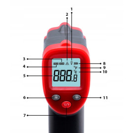 Бесконтактный инфракрасный термометр (пирометр)  -50-600°C, 12:1, EMS=0,95 WINTACT WT319B