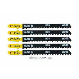 Полотно для електролобзика(дерево) YATO : 6TPI, L= 100 мм. Уп. 5 Шт. YT-3403