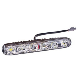 Фары доп/дневного света  XS-006 DRL 16 6LED/4W/12V/пластик/190*26mm/с поворотом 09480