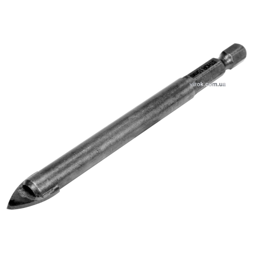 Свердло по склу і кераміці STHOR : YG6X, HEX-1/4", Ø= 10 x 100 мм [125]