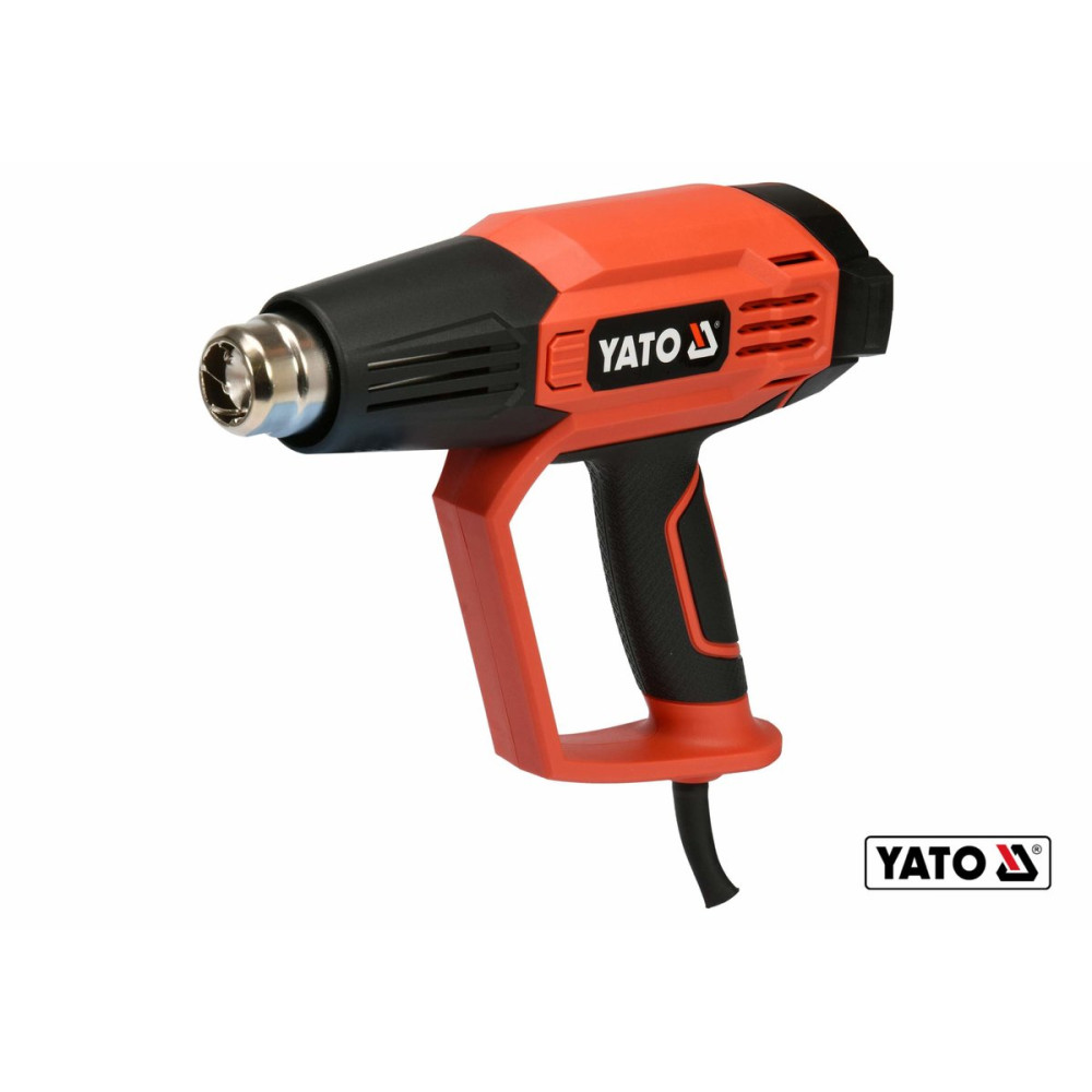 Фен технічний мережевий YATO: 1.6 кВт, 50-650°C, 250-500л/хв, 2 режими, регулятор тем-ри+5насадок YT-82296
