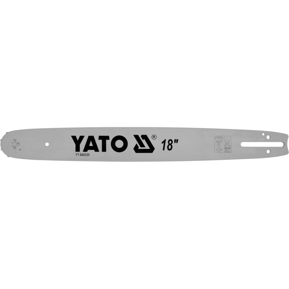 Шина для пили YATO l= 18"/ 45 см (62 ланки)Нап.Тов-0,322" (8 .2мм)для ланц---YT-84956, YT-84960 [20]