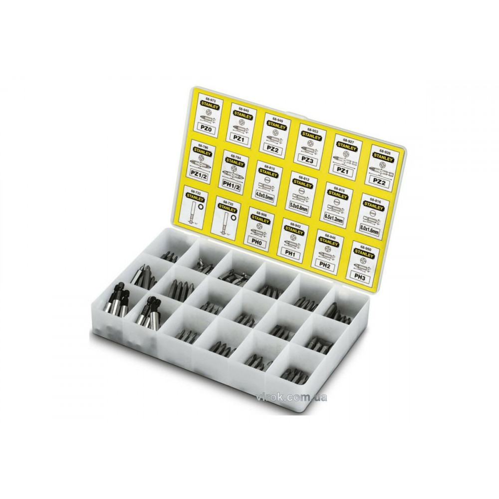 Набір насадок викруткових STANLEY : 1/4", 200 (Шт/Набір)