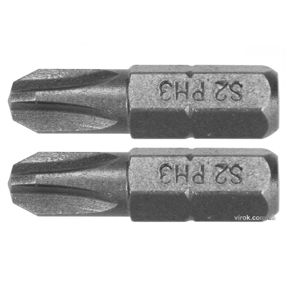 Насадка викруткова YATO : "Phillips" PH3 x 25 мм, HEX 1/4", AISI S2, 2 шт(DW)