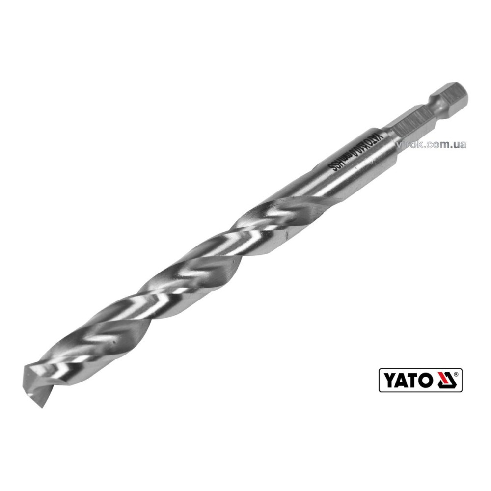 Свердло по металу YATO: HSS6542, Ø=10мм, HEX-1/4", l=133/87мм,для нержав.,конструкт.,легов.сталі(DW)
