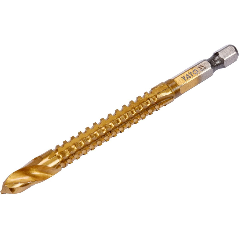 Свердло фрезерувальне по металу YATO : HSS-TIN, Ø= 7 мм, l= 92 мм, HEX - 1/4"(DW)