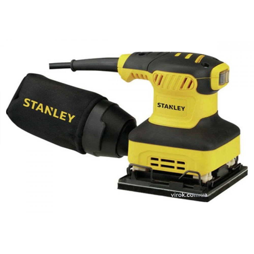 Шліфмашина вібраційна мережева STANLEY : P= 240 Вт, платформа 110 х 104 мм, амплітуда ходу- 1.6 мм