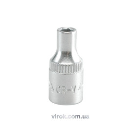 Головка торцева 6-гранна YATO : квадрат 1/4", М= 4 мм, L= 25 мм [24/240/400]