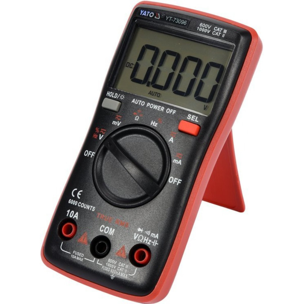 Мультиметр TRUE RMS електричних параметрів YATO з LCD-цифровим діапазоном 6000  [100]