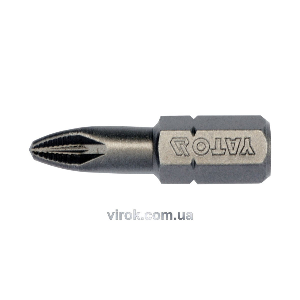 Насадка викруткова YATO : "Pozidriv" РZ2 x 25 мм. HEX 1/4". 10 (Уп/Шт.) [25/200]