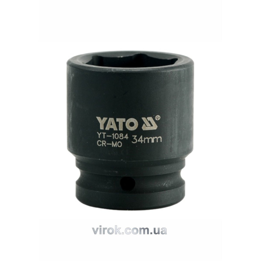 Головка торцева ударна 6-гранна YATO : квадрат 3/4", М= 34 мм, L= 56 мм [8/32]