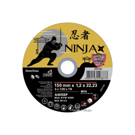 Диск відрізний по металу/нержав. сталі NINJA : Ø= 150 х 22.23 мм, t= 1,2 мм (25шт/уп)