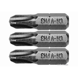 Насадка викруткова STHOR : Phillips PH3 x 25 мм, HEX 1/4", Cr-V, 3 шт