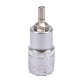 Головка торцева з насадкою HEX YATO : квадрат 1/2". HEX M5, L= 55 мм [40/240]