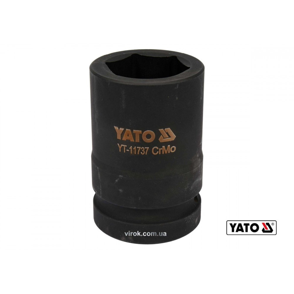 Головка торцева ударна 6-гранна YATO : квадрат- 1", М= 34 мм, L= 80 мм, Cr-Mo [6/12]