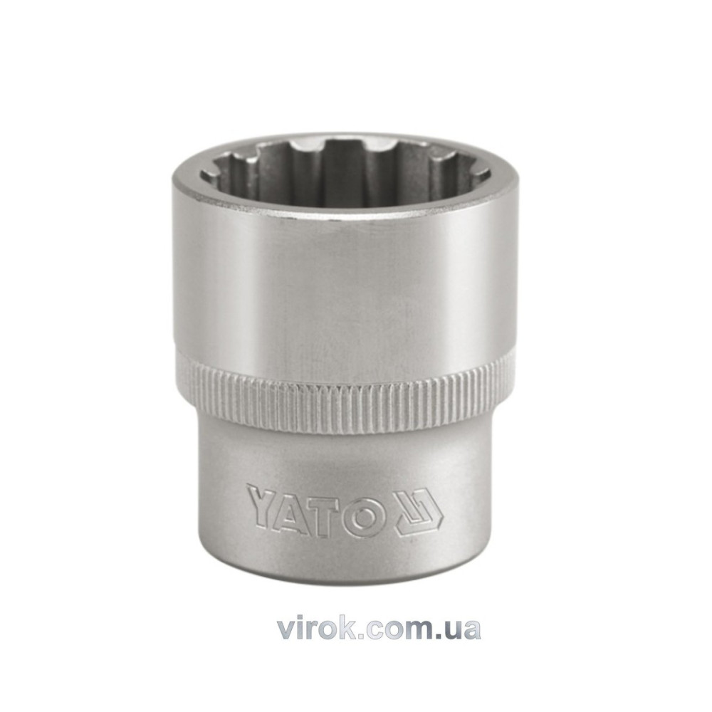 Головка торцева YATO : квадрат 1/2", "Spline", M= 15 мм, L= 38 мм [12/120/240]