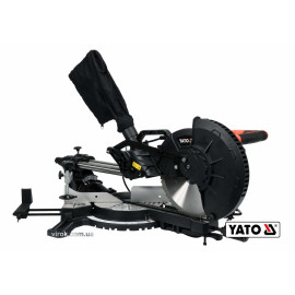 Пила торцьовальна з протяжкою YATO: P=1.8кВт,диск Ø=255/25.4(30.0мм, різ 90°-45° (Дерево/Метал) YT-82174
