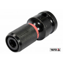 Перехідник ударний для викруткових насадок YATO з квадрату- 1/2" до HEX- 1/4", L= 50 мм [10/60]