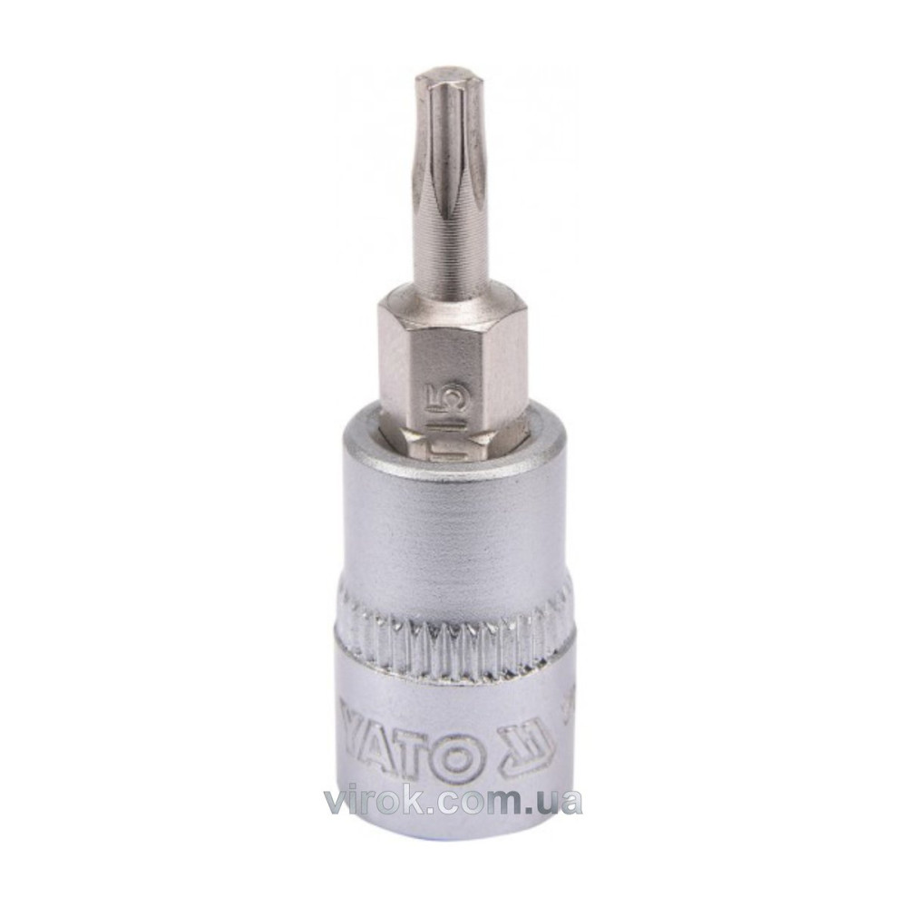 Головка торцева до квадрату 1/4" YATO з насадкою "TORX" Т15, L= 37 мм [150/600]