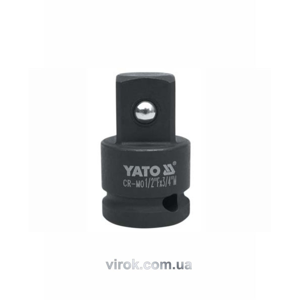 Перехідник ударний YATO : квадрат 1/2" - 3/4", L= 48 мм [40/160]