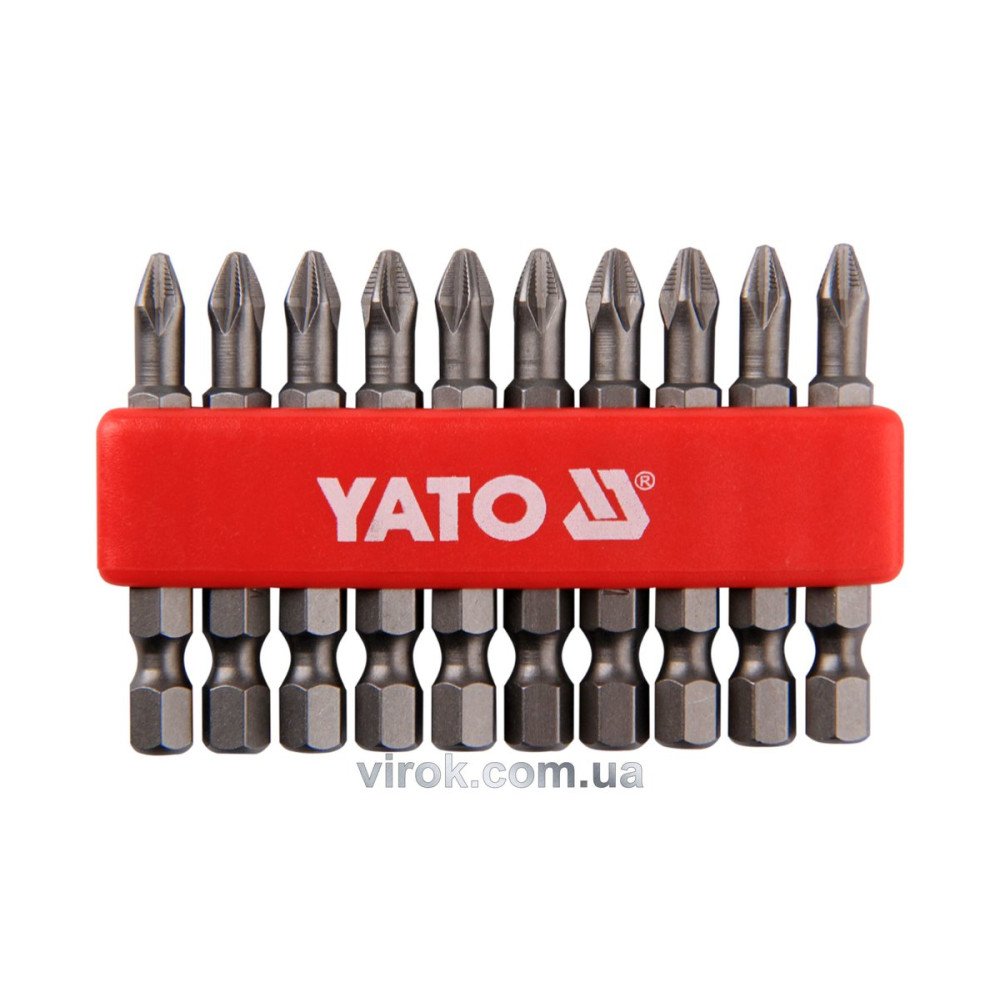 Насадка викруткова YATO : "Philips" PН2 x 50 мм. HEX 1/4". 10 (Уп/Шт.) [25/200]