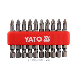 Насадка викруткова YATO : "Philips" PН2 x 50 мм. HEX 1/4". 10 (Уп/Шт.) [25/200]