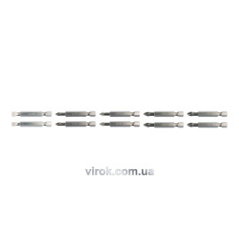 Набір насадок викруткових YATO : SL5, SL6, PH1/1, PH2/2, PZ1/1, PZ2/2, L= 50 мм. 10шт. [25/100]