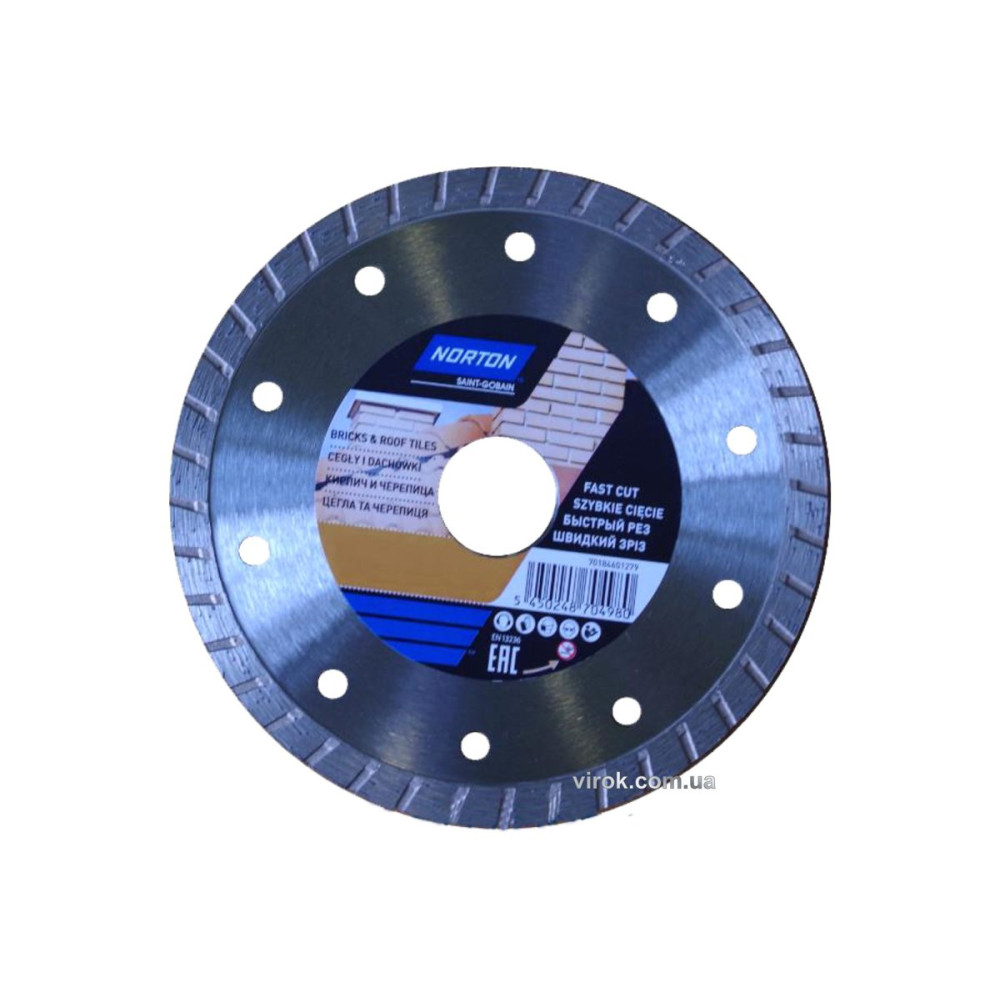 Диск алмазний NORTON-DIY BRICKS - TILES турбо : Ø= 115/ 22.23 мм