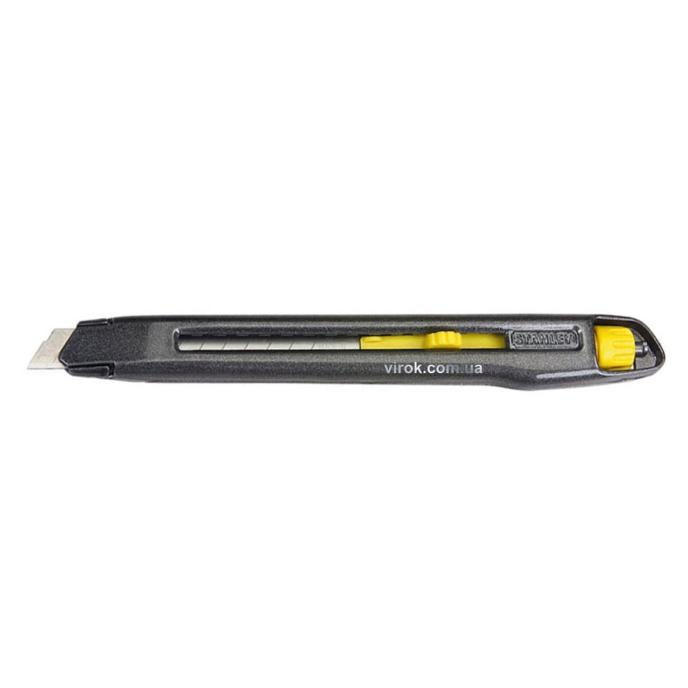 Ніж STANLEY Interlock з висувним лезом з відломними сегментами : M= 18 мм, L= 165 мм.