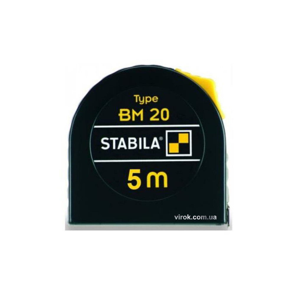 Рулетка STABILA Type BM20 : L= 5 м x 19 мм, пласт. корпус з сталевою стрічкою