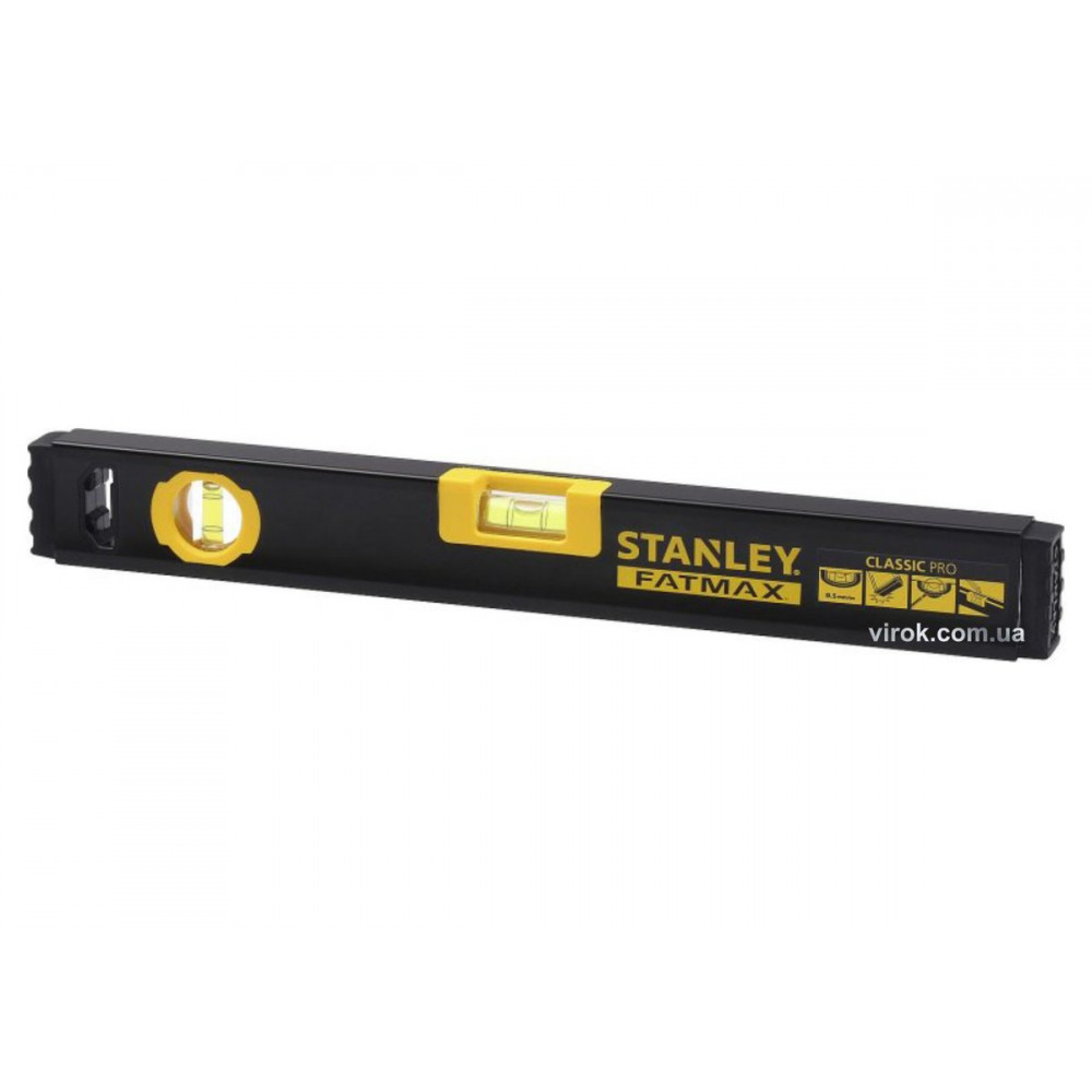 Рівень STANLEY "FatMax CLASSIC PRO" : L= 40 см, 2 капсули, алюмінієвий корпус DW