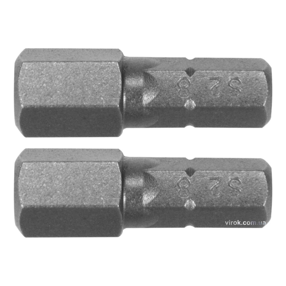Насадка викруткова YATO : "HEX" H8 x 25 мм, HEX 1/4", AISI S2, 2 шт(DW)