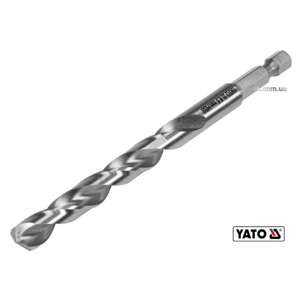 Свердло по металу YATO: HSS6542, Ø=8.5мм, HEX-1/4",l=117/75мм,для нержав.,конструкт.,легов.сталі(DW)